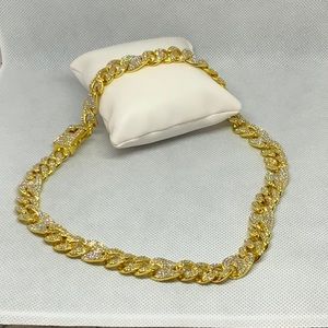 Gold plated Swarovski Cuban chain